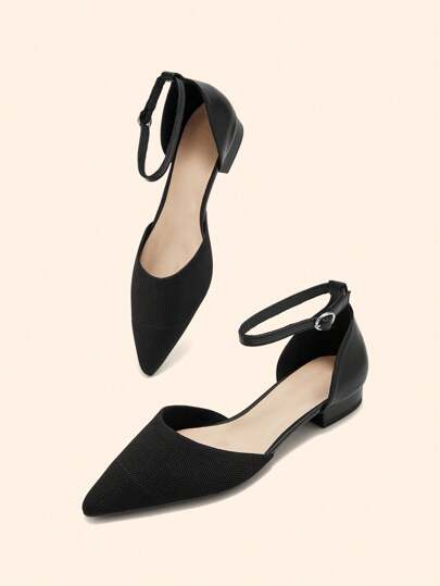 CUCCOO BASICS أحذية نسائية مسطحة سوداء، أحذية سهلة الارتداء ذات كعب منخفض مريحة، أحذية أنيقة مفرغة