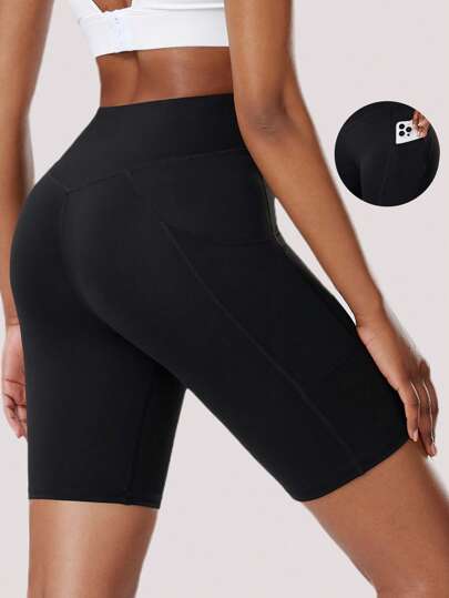 بنطلون يوغا ضيق عالي الخصر بتصميم فيكتوري مع جيوب جانبية، لون أحادي ناعم ومُنفِّس مناسب للتمرين والرقص واللياقة البدنية والجري والدراجات - مناسب للرياضات الخارجية وضيق الضغط