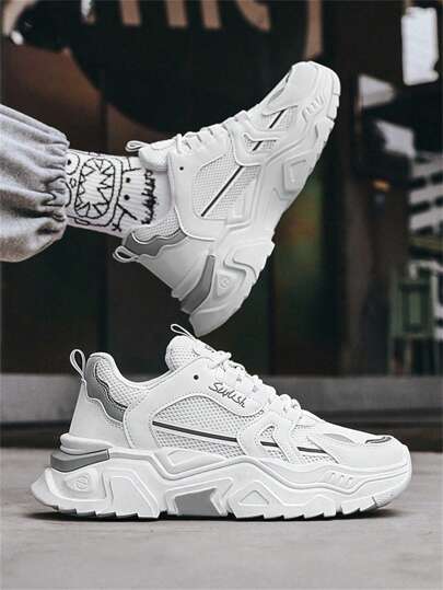 أحذية رياضية كاجوال سميكة للرجال، مقاومة للانزلاق والبلى، تزيد من الارتفاع، موضة، أحذية للرجال