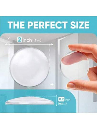 أثاث مكتبي 6 قطع صامت مثبت مانع للضوضاء على مقابض الأبواب من المطاط الشفاف، للنوم وغرف المعيشة، واقي جداري دائري ممتص للصدمات، حماية هادئة للجدار من مقابض الأبواب