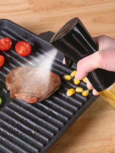 1 قطعة زجاجة رش قابلة لإعادة التعبئة، رشاش ذو ضغط عال مع فوهة بخار الزيت، زجاجة رش شفافة محمولة للطهي وري النباتات والعناية بالشعر والمكياج، لون عشوائي