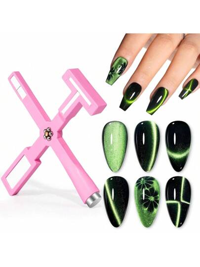 عصا مغناطيسية متعددة الوظائف 5 في 1 قوية لطلاء الأظافر جل بتأثير عين القطة، أداة مغناطيس، قلم مغناطيسي، تصميم فن الأظافر بتأثير الغبار المتلألئ، أدوات صالون المانيكير السحرية