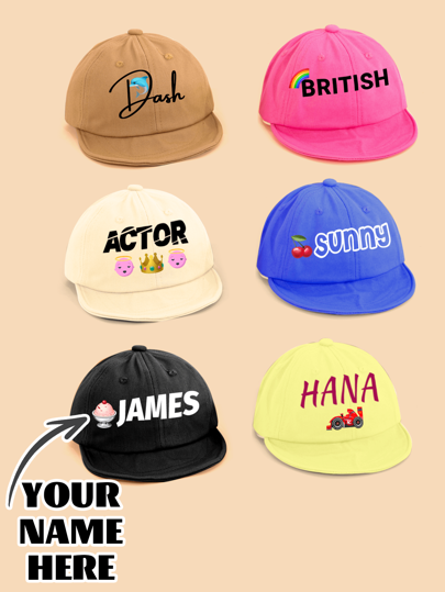 قبعة بيسبول ذات حافة ناعمة قابلة للتخصيص للأطفال، متعددة الألوان وخيارات الخطوط لاسم/نص، موضة شخصية ومتنوعة، مناسبة للأولاد والبنات للاستخدام اليومي، رائعة كهدية
