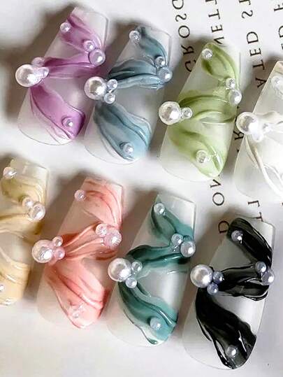 Beautizon Nailartlab 1 قطعة قالب سيليكون فني أظافر تصميمي بشريط 3D بشكل فني، أداة إبداعية لشريط الباليه ديكور أظافر باللمسة الفرنسية الأنيقة، أدوات ديكور أظافر لصالون المرأة