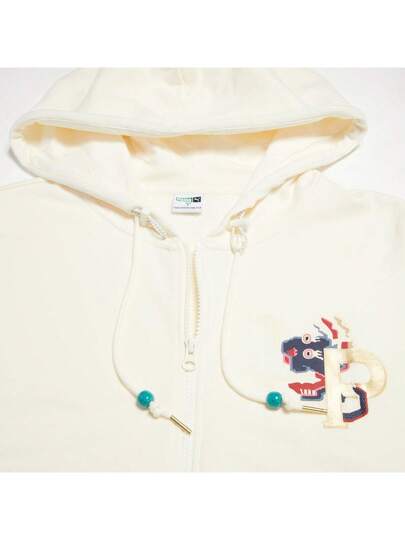 Puma جاكيت رياضية طويلة الأكمام ذات كابور نسائية ذات طباعة شعار أنيقة 62727265