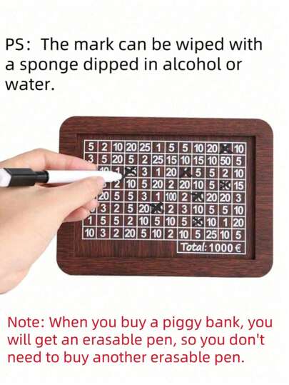 أثاث مكتبي صندوق خشبي آمن كنز الادخار المنزلي الإبداعي قطعة واحدة ، خزنة نقدية خشبية مع هدف لعد القطع النقدية، تجميع DIY، مناسب للأولاد والبنات، ألوان عشوائية ، لوازم المدرسة ، العودة إلى المدرسة