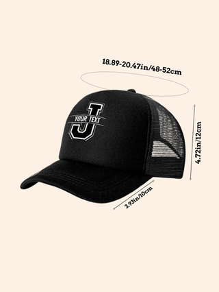 1 قطعة طقم قبعة بيسبول حرفي مخصص من 26 حرف، لأطفال متعددة الاستخدامات، يمكن طباعة الاسم الخاص، مناسب كهدية، مناسب للأولاد والبنات لاستخدامه في الحياة اليومية والحماية من أشعة الشمس في الخارج