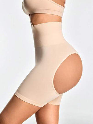 Shape قصير سلس مرتفع الخصر بفتحة جانبية مفتوحة لتحكم بالأرداف والخصر والفخذين