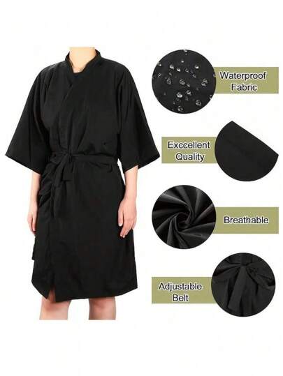 رداء حلاقة محترف مقاوم للماء وغير لاصق، بتصميم ضيق مناسب، قابل لإعادة الاستخدام، مقاوم للزيوت، غير كهربائي، ونسيج قابل للتنفس، مثالي للقص والتصفيف والصبغ والتمويج وعلاجات الشعر، خفيف الوزن ومريح، رداء كامل التغطية للصالون والحلاقة المنزلية، ملابس...