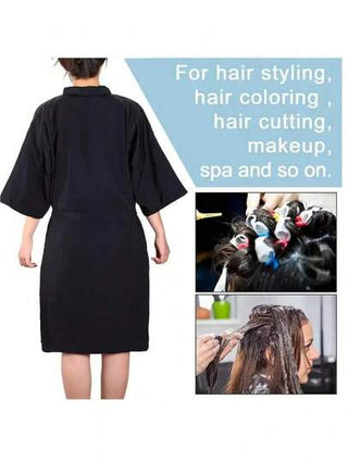 رداء حلاقة محترف مقاوم للماء وغير لاصق، بتصميم ضيق مناسب، قابل لإعادة الاستخدام، مقاوم للزيوت، غير كهربائي، ونسيج قابل للتنفس، مثالي للقص والتصفيف والصبغ والتمويج وعلاجات الشعر، خفيف الوزن ومريح، رداء كامل التغطية للصالون والحلاقة المنزلية، ملابس...