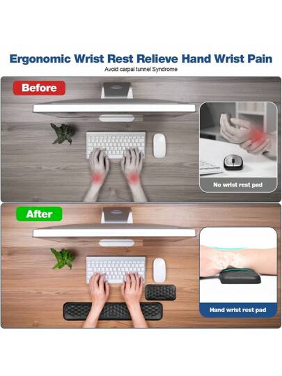 قاعدة سند الرسغ للمكتب الخاص العملي - مصممة بشكل أرغونومي، ناعمة وهادئة تماما، لوحة الماوس - مثالية لمكاتب الكمبيوتر ومستلزمات المكتب - دعم مريح للكوع للألعاب والعمل المكتبي، مناسب للعمل والراحة اليدوية رجوع إلى المدرسة