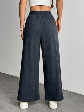 PETITE بنطال كحلي قصير كاجوال من الكتان ، بنطال عمل خريفي للنساء