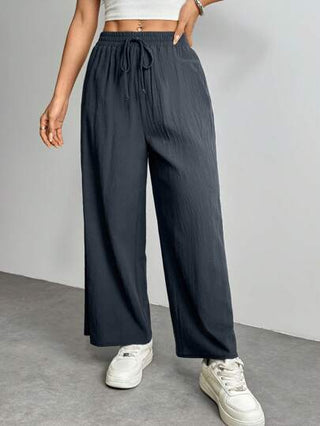 PETITE بنطال كحلي قصير كاجوال من الكتان ، بنطال عمل خريفي للنساء