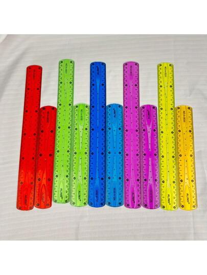 أدوات مكتبية ومدرسية 3 قطع مجموعة مسطرة مرنة 20 سم/30 سم ، أداة قياس بلاستيكية قابلة للثني ، مناسبة للرسم والاستخدام المدرسي ، متعددة الألوان