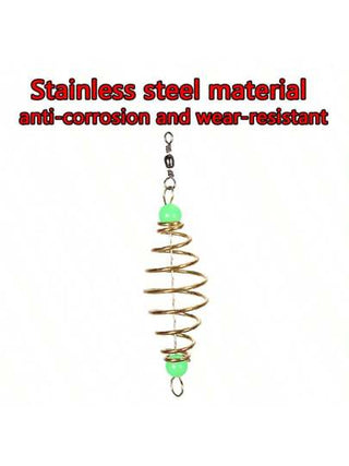 5 قطع/مجموعة قفص طعم صيد السمك، منفذ طعم من الصلب المقاوم للصدأ وإكسسوارات صيد السمك