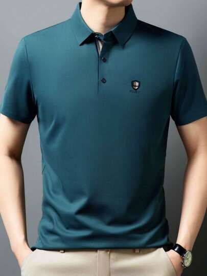 قميص بولو رجالي قابل للتنفس ذو ياقة مرفوعة، ملابس شكلية رسمية وكاجوال خفيفة للصيف