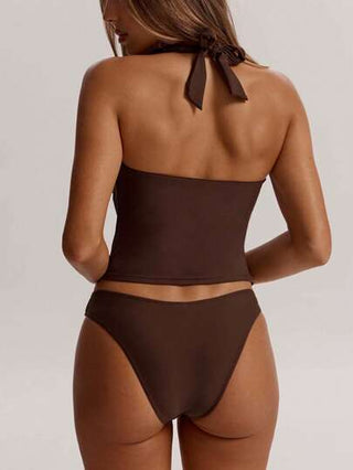 طقم تانكيني حريمي Swim Chiccia ملابس علوية عريض الفتحة للرقبة للنساء بتصميم سلسلة نجوم البحر