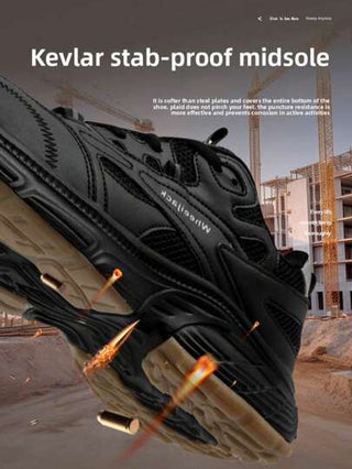 بوت أمان ذات رؤوس معدنية للرجال - بوت رياضية جديدة بتصميم عصري، بوت حراسة الأمن/البناء مضادة للتهشم والثقب. بوت أمان للعمل للرجال تحمي من الصدمات والثقب، بوت حماية لمواقع البناء والأمن