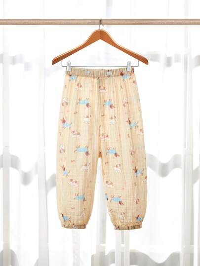 قطعة واحدة بنطلون قصير مريح من القطن للأطفال الصبية بطباعة كلب كرتوني