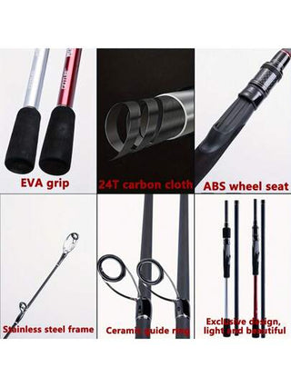 GOTURE عصا صيد سفر Goture، قطعة واحدة إلى 6 قطع مع حقيبة/حالة، قضبان رمي/تغذية الأسماك، عصا صيد خفيفة جدًا 7 أقدام للمياه المالحة والبحيرات والأنهار للسمك البركي والبلوط والحيود