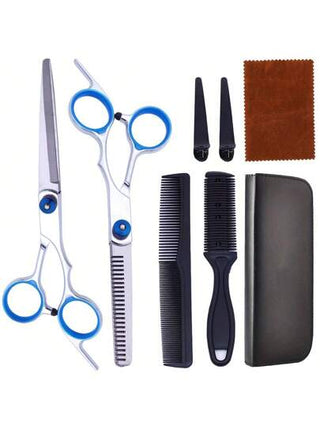 مجموعة مقصات حلاقة محترفة - للأيدي اليمنى، مقصات تمكين النسيج وتفتيح الشعر لجميع أنواع الشعر، مقصات تمكين نسيج خالية من العطور مجموعة مقصات حلاقة محترفة