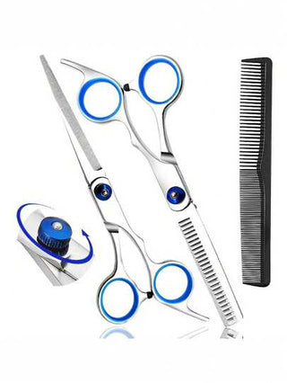 مجموعة مقصات حلاقة محترفة - للأيدي اليمنى، مقصات تمكين النسيج وتفتيح الشعر لجميع أنواع الشعر، مقصات تمكين نسيج خالية من العطور مجموعة مقصات حلاقة محترفة