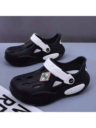 صنادل تنزه رجالية مفرغة، صنادل خارجية قابلة للارتداء ضد الانزلاق ومريحة للشاطئ، متنفسة وصديقة للبيئة