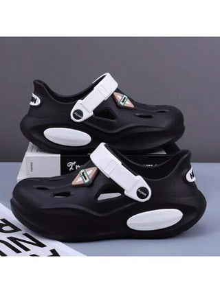 صنادل تنزه رجالية مفرغة، صنادل خارجية قابلة للارتداء ضد الانزلاق ومريحة للشاطئ، متنفسة وصديقة للبيئة