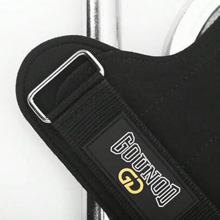 طقم أربطة المعصم مصممة للرفع الأوزان، لتعزيز قوة القبضة - تشمل أربطة رفع الميت وقفازات رفع للتمارين مثل الشد العلوي والرفع الميت والنفخ