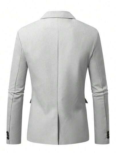 Manfinity Bizformal بليزر رجالي مطابق مع طوق مدبب وتفاصيل الأطراف، مناسب للعمل والتنقل اليومي وارتداء كل يوم