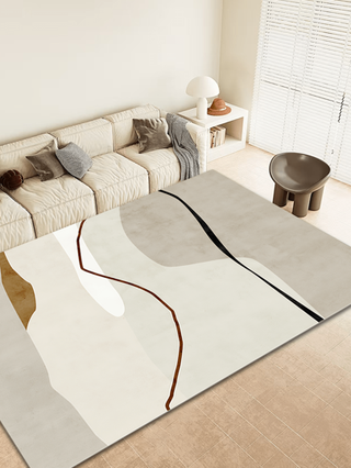 سجادة منطقة ذات نقشة خطوط 1 قطعة، تصميم متدرج كبير للغرفة المعيشية وغرفة النوم والمدخل والمطبخ والدراسة والمكتب ، من مواد ناعمة فاخرة ، بأحجام مختلفة ، سجادة ديكورية منزلية ، حصيرة خارجية ، حصيرة حديقة