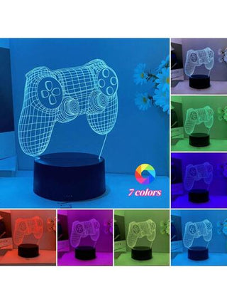 قطعة واحدة من مصباح ليلي بشكل وحدة تحكم الألعاب، يعمل بالكهرباء USB، مصباح إضاءة جو ضوء خفيف لغرفة النوم والمعيشة والنادي، هدية مثالية للأصدقاء في عيد الحب وموسم العودة للمدارس وعيد الشكر وفي عيد الأب وأعياد الميلاد