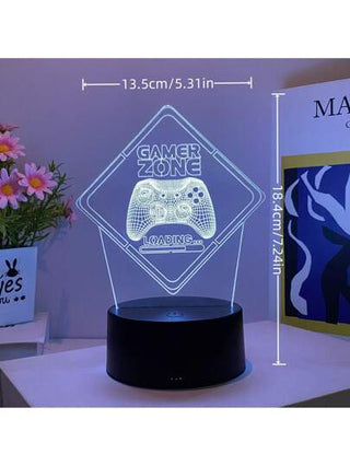 قطعة واحدة من مصباح ليلي بشكل وحدة تحكم الألعاب، يعمل بالكهرباء USB، مصباح إضاءة جو ضوء خفيف لغرفة النوم والمعيشة والنادي، هدية مثالية للأصدقاء في عيد الحب وموسم العودة للمدارس وعيد الشكر وفي عيد الأب وأعياد الميلاد