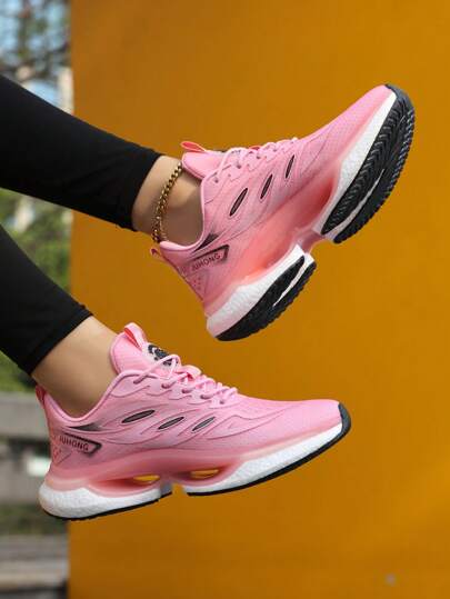 أحذية جري للسيدات المقاسات الكبيرة 36-45 - خفيفة الوزن، أحذية رياضية منفذة للهواء مع امتصاص للصدمات، أرضية مانعة للانزلاق، مناسبة للربيع والصيف، حراك باربطة، ألوان أسود/أزرق، أبيض، وردي، بوردو، برتقالي، أحذية رياضية خارجية للاستخدام اليومي