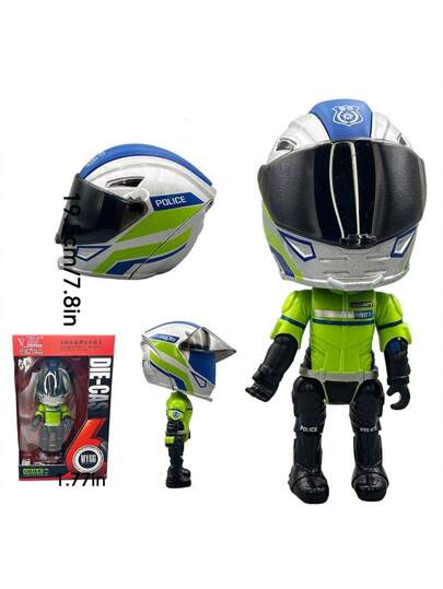 دمية الراكب الصغيرة معدن سبيكة مطور بشكل كرتوني مع خوذة, تمثال زخرفي لتزيين المكتب, هدايا الحفلات, هدايا المناسبات