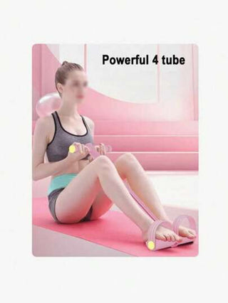 معدات لياقة متعددة الأغراض: جهاز 1 عمود أنبوبي لدواسة البكرة - مناسب لتمارين البطن والإطالة والتمارين الكاملة للجسم - مصنوع من مادة TPE المتينة باللون البنفسجي/الوردي