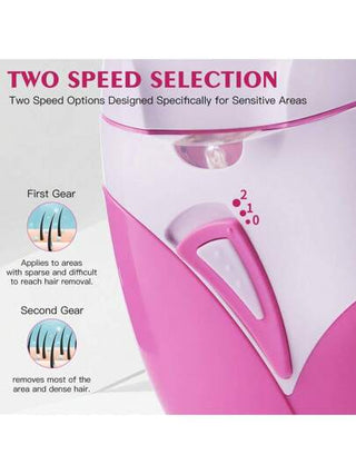 مزيل شعر نسائي محمول بقوة 3 وات وشحن Usb مع ضوء و 2 سرعات