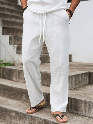 Manfinity Nomadique بنطلون عمل كاجوال للرجال بجيب وسحاب بلون أحادي