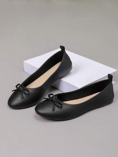 OFFWIND أحذية بالييه أنيقة للنساء، موديل جديد للربيع والصيف، متعددة الاستخدامات، كعب منخفض، مريحة، ناعمة، خفيفة الوزن، مزينة بفيونكة، سهلة الارتداء، أنيقة للعمل