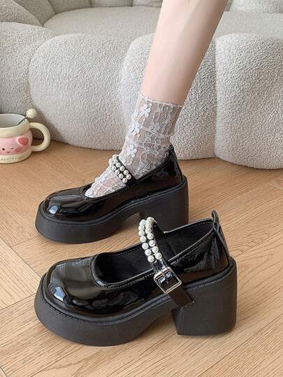 أحذية أوكسفورد حريمي زوج من الحذاء المسطح اللون أحادي الجوكي سميك الوردي، حذاء أوكسفورد بطراز بريطاني للربيع والخريف