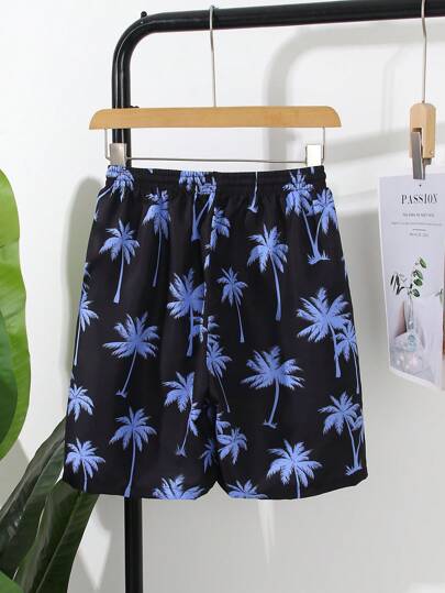 مايوه أولادي Lunivi ملابس سباحة مطبوعة عشوائية للمراهقين، شورت شاطئ، بدلة سباحة للمراهقين الصيف/الربيع مبطنة بقماش ملابس السباحة، مناسبة للسباحة والتزلج على الأمواج