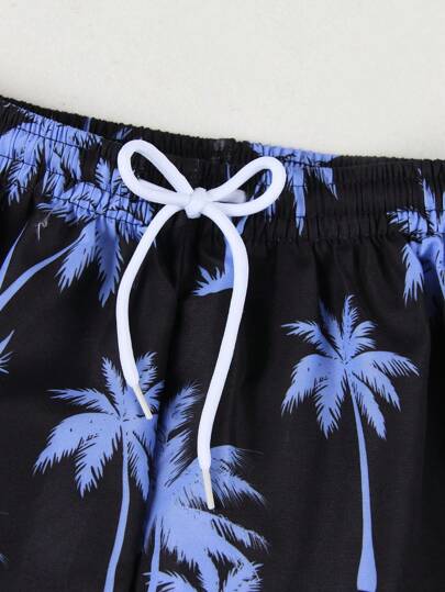 مايوه أولادي Lunivi ملابس سباحة مطبوعة عشوائية للمراهقين، شورت شاطئ، بدلة سباحة للمراهقين الصيف/الربيع مبطنة بقماش ملابس السباحة، مناسبة للسباحة والتزلج على الأمواج