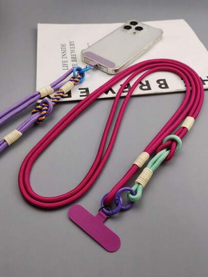 حبل معصم بكليب للهاتف مزين بتصميم أنيق مطرز، قطر عالمي للهاتف الذكي لاستخدام الخارجي، شريط كتف للأكتاف لحمل البطاقات، حبل للرقبة لمنع الفقدان، إكسسوارات جديدة