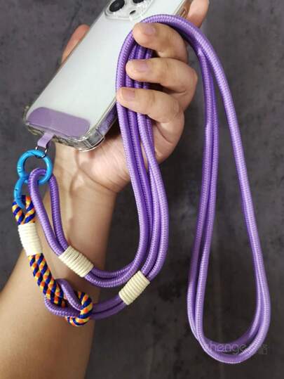 حبل معصم بكليب للهاتف مزين بتصميم أنيق مطرز، قطر عالمي للهاتف الذكي لاستخدام الخارجي، شريط كتف للأكتاف لحمل البطاقات، حبل للرقبة لمنع الفقدان، إكسسوارات جديدة