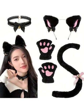 4 قطع / مجموعة ، 3 قطع / مجموعة ، 2 قطع / مجموعة أدوات زي الحفلات الكرتونية المحبوبة لقطة كوسبلاي ، هوايات ، مجموعات ، لوازم حفلات ، قطعة شعر على شكل أذن قطة (خبز على شكل أذن القطة البخارية) ، قفازات بشكل كفوف قطة ، قلادة شكل ذيل قطة ، دعائم...
