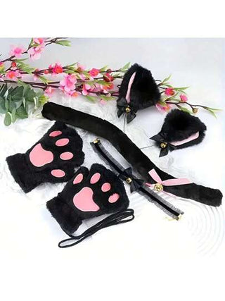 4 قطع / مجموعة ، 3 قطع / مجموعة ، 2 قطع / مجموعة أدوات زي الحفلات الكرتونية المحبوبة لقطة كوسبلاي ، هوايات ، مجموعات ، لوازم حفلات ، قطعة شعر على شكل أذن قطة (خبز على شكل أذن القطة البخارية) ، قفازات بشكل كفوف قطة ، قلادة شكل ذيل قطة ، دعائم...