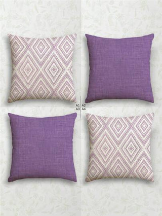 4 قطع غطاء وسادة بطراز هندسي عصري بلون بنفسجي، مجموعة من 4 أغطية وسائد ناعمة وملمسها مريح، مناسبة لديكور المنزل والصالة والمكتب والأرائك