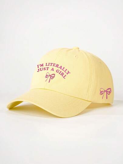 1 قطعة كاب بيسبول مطرز بقوس متدرج بعبارة "أنا حرفيًا" مناسب للأولاد والبنات للاستخدام اليومي، شمسي للخريف والربيع للسفر والشاطئ