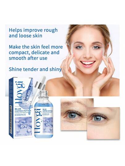 30 مل جوهر مرطب مسمع أساس من الأساسيات النحاسية الزرقاء، مرطب ومنعش، يقلل من خطوط الشيخوخة، يغذي البشرة، يوحد لون البشرة، جوهر للوجه مدمج، مناسب لجميع أنواع البشرة