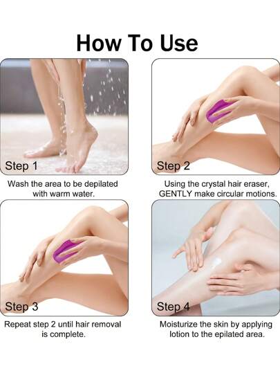 منزع شعر كريستالي للرجال والنساء - بدون ألم ، قابل لإعادة الاستخدام ، مضاد للماء بتقشير دقيق ، نعم الذراعين والساقين ، لا يستخدم كهرباء ، إزالة شعر الجسم | لطيف | منتج قابل لإعادة الاستخدام نانو مرآة (نسيج قماش) له تأثير جيد على إزالة الشعر 2 قطع